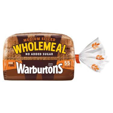 Warburtons Bread Wholemeal Medium Loaf 400G