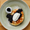 Buttermilk Pancakes With Blueberry Compote, Natural Yoghurt Boston Maple Syrup