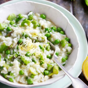 Broad Bean Asparagus Risotto