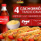 4 Cachorro Tradicional Coca Cola 2 Litros